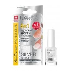 Максимальне відновлення нігтів Eveline Nail Therapy Professional Silver Shine Nail Здорові нігті 8-1 12 мл