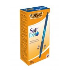 Набір кулькових ручок bic soft feel clic grip синій (12 шт)