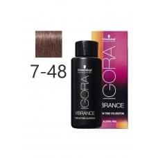 Фарба для волосся Schwarzkopf igora Vibrance безаміачна 7-48 Середній русявий червоний бежевий 60 мл