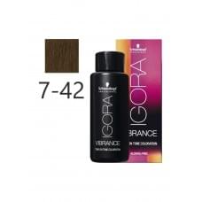 Фарба для волосся Schwarzkopf Igora Vibrance Raw Essintials 7-42 Середній блондин бежевий ясен 60 мл