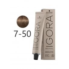 Крем-фарба Schwarzkopf Professional Igora Royal Absolutes 7-50 середній русявий золотистий натуральний 60 мл