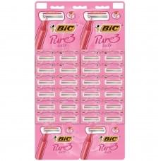 Набір бритв BIC Pure 3 Lady Pink без змінних картриджів  24 шт