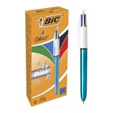 Набір кулькових ручок BIC 4 Colours Shine Blue 1 мм 12 шт