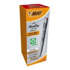 Набір перманентних маркерів BIC Marking Fine ECO 1.1 мм 12 шт Червоних