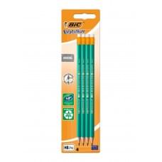 Набір олівців чорнографітних шестикутних BIC Evolution HB з гумкою Зелений 4 шт