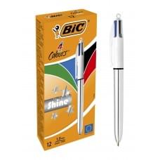 Набір кулькових ручок BIC 4 Colours Shine Silver 1 мм 12 шт