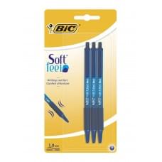 Набір автоматичних кулькових ручок BIC Soft Feel Clic Grip Синіх 3 шт