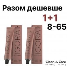 Набір фарб для волосся Schwarzkopf Professional Igora Color10 8-65 Світло-русявий Шоколадний Золотий 60 мл*2шт