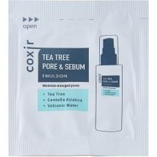 Емульсія для обличчя coxir tea tree pore & sebum emulsion 2 мл(пробник)