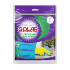 Серветки Solar целюлозні вологопоглинаючі для прибирання, 3 шт 