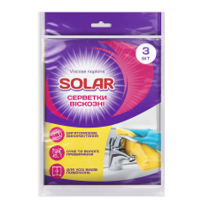 Серветки Solar віскозні побутові для прибирання, 3 шт