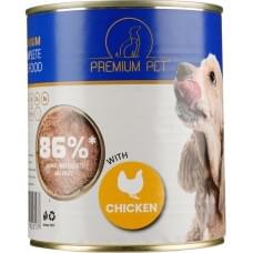 Вологий корм PREMIUM PET паштет для дорослих собак з куркою 800 г