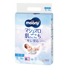 Підгузки дитячі Moony Unicharm Розмір S 4-8 кг,  70 шт
