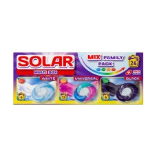 Капсули для прання Solar Multi Box White + Universal + Black 24 шт