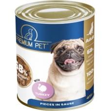 Консервований корм Premium Pet Turkey Pieces For Adult Dog з індичкою для дорослих собак 415 г