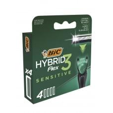 Змінні картриджі для гоління (леза) чоловічі BIC Flex 3 Hybrid Sensitive (4 шт)