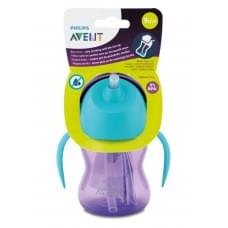 Чашка з трубочкою philips avent 9 міс + фіолетова (scf796/02) (200 мл)