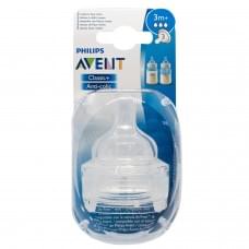 Силіконова соска philips avent classic з 3 міс. 2 шт (scf633/27)