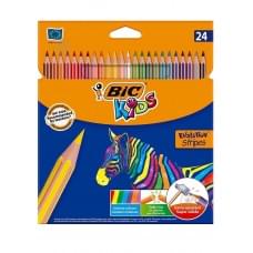Олівці кольорові bic evolution stripes (24 кольори)