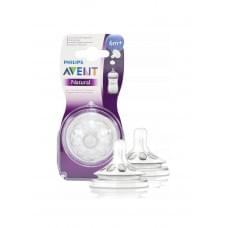 Силіконова соска для густої їжі philips avent natural від 6 міс, (scf046/27), 2 шт