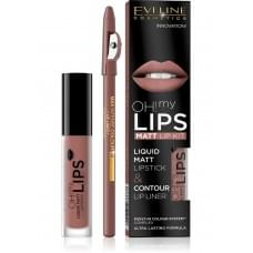 Набір Eveline Помада №08 Oh My Lips 4.5 мл Олівець для губ Max Intense Colour 29-Lovely Rose 10 г