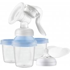 Ручний молоковідсмоктувач philips avent із контейнерами для зберігання грудного молока 3 шт scf430/13