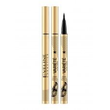 Водостійка підводка-фломастер Eveline. Cуперстійка формула 24г - ultra black серії eyeliner variete
