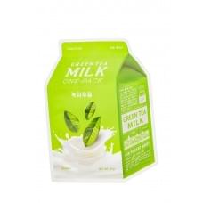 Тканинна маска з екстрактом зеленого чаю apieu green tea milk one-pack (21 мл)