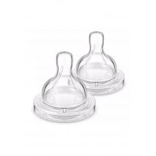 Соска силіконова Philips AVENT Анти-Колік середній потік від 3 міс 2 шт SCY763/02
