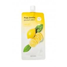 Маска нічна з екстрактом лимона Missha Pure Source Pocket Pack Маска Lemon 10 мл