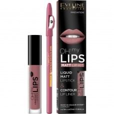 Набір Eveline Cosmetics Oh! My Lips Рідка помада для губ 04 4.5 мл + Олівець для губ 1.2 г