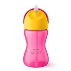 Чашка з трубочкою Philips Avent 12+ рожевий з жовтим 300 мл