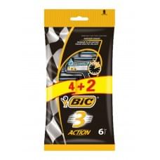 Набір бритв без змінних картриджів bic action 3 (4 + 2 шт)