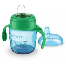 Чашка з м'яким носиком та ручками philips avent 6 міс + блакитна (scf551/05) (200 мл)