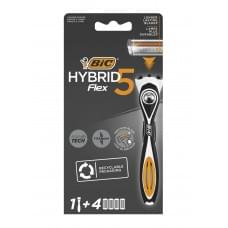 Станок для гоління чоловічий BIC Flex 5 Hibrid з 4 змінними картриджами