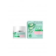 Крем-гель для обличчя Eveline Cosmetics Organic Aloe+Collagen Зволожуючий для нормальної та чутливої шкіри 50 мл