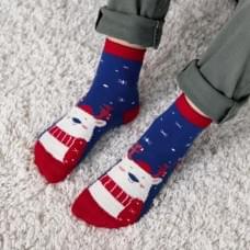 Теплі дитячі шкарпетки "Новорічний олень". V&T Socks. Синій. розмір 27-32