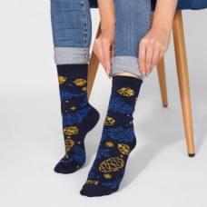 Жіночі шкарпетки "Шишечки". V&T Socks Синій. Розмір 36-40