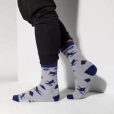 Теплі чоловічі шкарпетки "Лижники" V&T Socks Сірий. розмір 41-44
