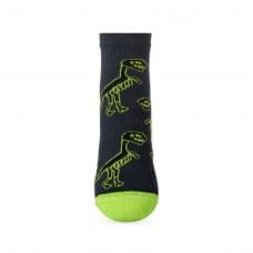 Children's socks Dinosaur Skeleton  V&T Socks dark gray with light- green heel and toe, size 21-26