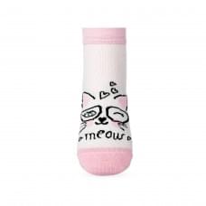 Children's socks  Kitten V&T Socks milk with  with pink heel and toe, s. 27-32