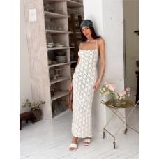Сукня Art Knit Мереживо молочна L/XL з відкритою спиною