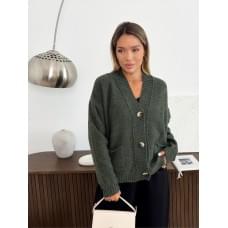 Кардиган жіночий Art Knit Casual Wool Темно-зелений L/XL