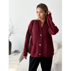 Кардиган жіночий Art Knit Casual Wool Бордовий S/M