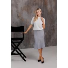 Спідниця в'язана жіноча Сіра S плісе міді Спідниця в'язана жіноча Сіра S плісе міді