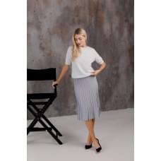 Спідниця в'язана жіноча Сіра M плісе міді Спідниця в'язана жіноча Сіра M плісе міді