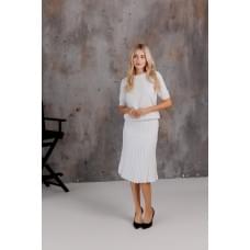 Спідниця в'язана жіноча Біла L плісе міді