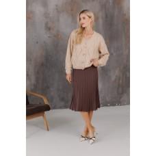 Спідниця в'язана жіноча Шоколад L плісе міді Спідниця в'язана жіноча Шоколад L плісе міді