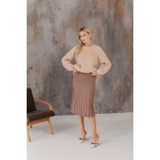 Спідниця в'язана жіноча Тауп S плісе міді