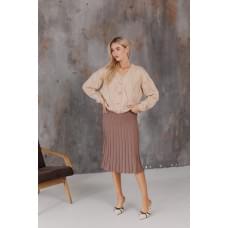 Спідниця в'язана жіноча Тауп M плісе міді